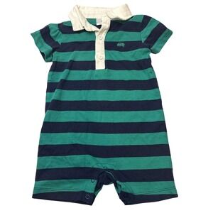 Gymboree Grasshopper Striped one piece outfit Size 6-12 Months Blue & Green